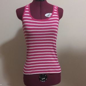 Magenta stripedd racer back tank top